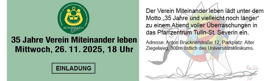 Einladung 35 Jahre Miteinander leben